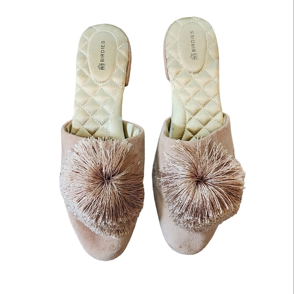 Birdies Shoes Birdies Songbird Pom Pom Embellished Vegan Velvet